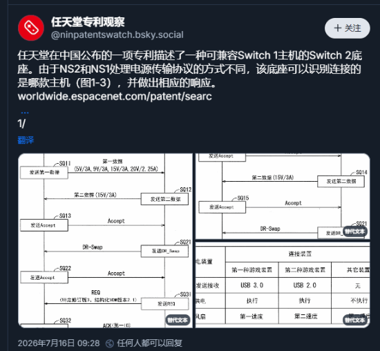 任天堂兼容底座专利结构示意图