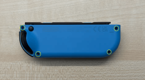 蓝色新版Switch Joy-Con手柄螺丝细节