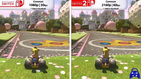 马里奥赛车8豪华版Switch2动态画面对比