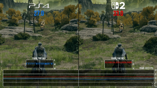 艾尔登法环Switch2版电视模式实机画面对比